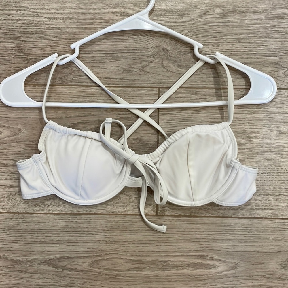 SHEIN white bikini top, size small